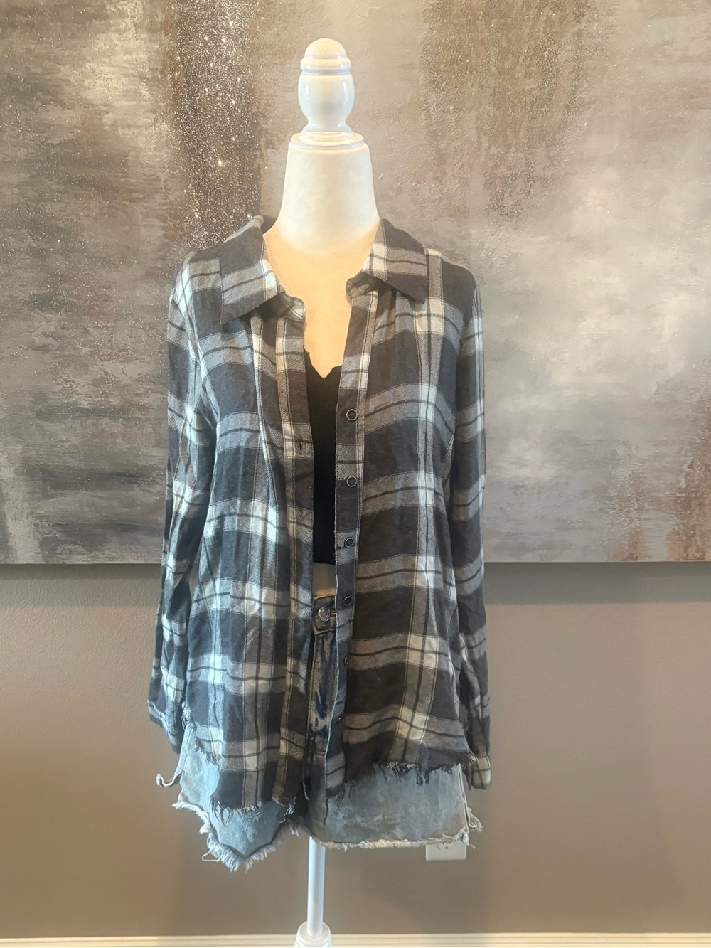Women’s BKE Plaid Button-Front Top